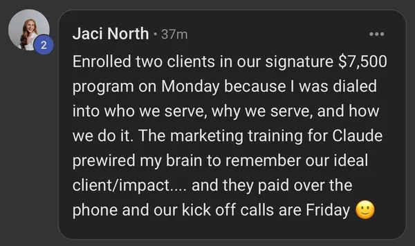 Jaci North - $7,500 clients